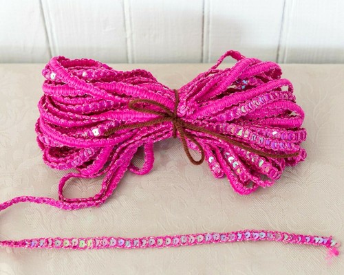 Fuchsia iridescent sequin trim - sequin,