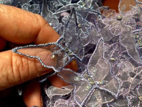 Embroidered beaded flowers - embroidered,