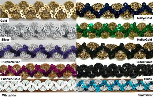 Metallic sequins trimming - 3/4",