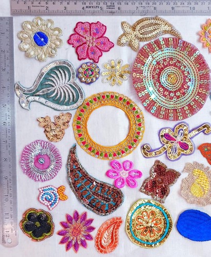 Abb 25pc antique sari applique - abb,
